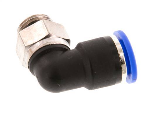 10mm x G1/4'' 90deg Elbow Push-in Fitting with Male Threads Brass/PA 66 NBR Short Sleeve Rotatable [2 Pieces]