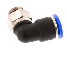10mm x G1/4'' 90deg Winkel-Steckverschraubung mit Außengewinde Messing/PA 66 NBR kurze Hülse drehbar [2 Stück]