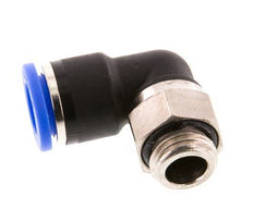 10mm x G1/4'' 90deg Winkel-Steckverschraubung mit Außengewinde Messing/PA 66 NBR kurze Hülse drehbar [2 Stück]