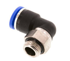 10mm x G1/4'' 90deg Winkel-Steckverschraubung mit Außengewinde Messing/PA 66 NBR kurze Hülse drehbar [2 Stück]