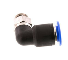 12mm x G1/4'' 90deg Winkel-Steckverschraubung mit Außengewinde Messing/PA 66 NBR kurze Hülse drehbar [2 Stück]
