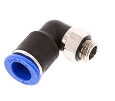 12mm x G1/4'' 90deg Winkel-Steckverschraubung mit Außengewinde Messing/PA 66 NBR kurze Hülse drehbar [2 Stück]