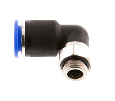 12mm x G1/4'' 90deg Winkel-Steckverschraubung mit Außengewinde Messing/PA 66 NBR kurze Hülse drehbar [2 Stück]