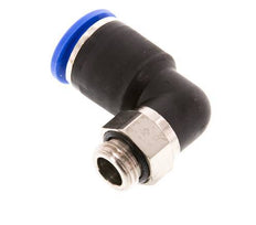 12mm x G1/4'' 90deg Winkel-Steckverschraubung mit Außengewinde Messing/PA 66 NBR kurze Hülse drehbar [2 Stück]