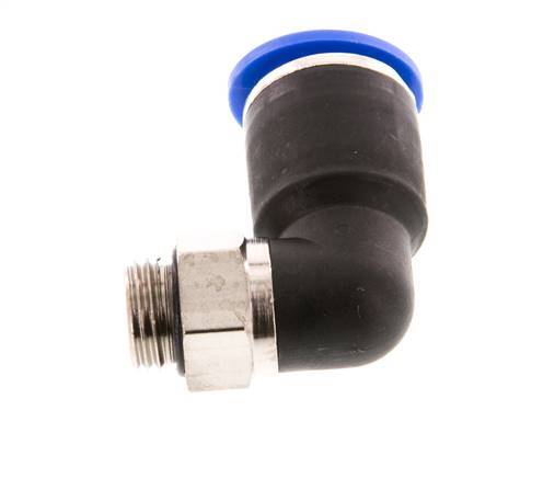 12mm x G1/4'' 90deg Winkel-Steckverschraubung mit Außengewinde Messing/PA 66 NBR kurze Hülse drehbar [2 Stück]