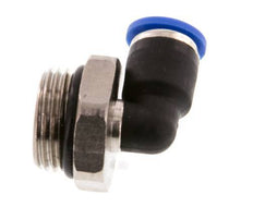 6mm x G3/8'' 90deg Winkel-Steckverschraubung mit Außengewinde Messing/PA 66 NBR kurze Hülse drehbar [2 Stück]