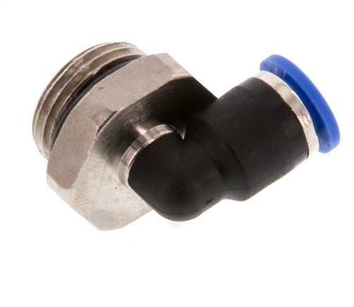 6mm x G3/8'' 90deg Winkel-Steckverschraubung mit Außengewinde Messing/PA 66 NBR kurze Hülse drehbar [2 Stück]