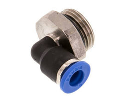 6mm x G3/8'' 90deg Winkel-Steckverschraubung mit Außengewinde Messing/PA 66 NBR kurze Hülse drehbar [2 Stück]