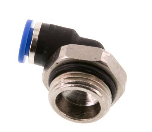 6mm x G3/8'' 90deg Winkel-Steckverschraubung mit Außengewinde Messing/PA 66 NBR kurze Hülse drehbar [2 Stück]