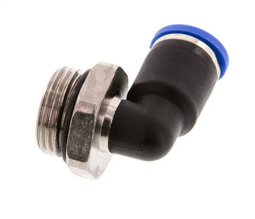 8mm x G3/8'' 90deg Winkel-Steckverschraubung mit Außengewinde Messing/PA 66 NBR kurze Hülse drehbar [2 Stück]