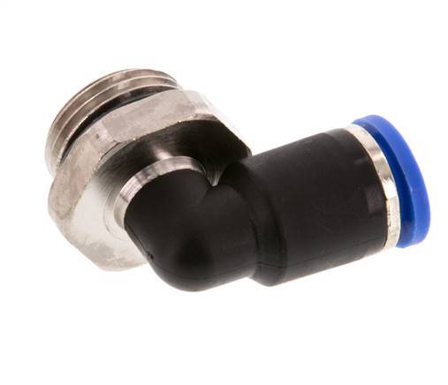 8mm x G3/8'' 90deg Winkel-Steckverschraubung mit Außengewinde Messing/PA 66 NBR kurze Hülse drehbar [2 Stück]