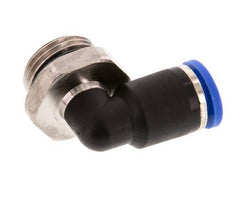 8mm x G3/8'' 90deg Winkel-Steckverschraubung mit Außengewinde Messing/PA 66 NBR kurze Hülse drehbar [2 Stück]