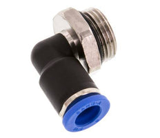 8mm x G3/8'' 90deg Winkel-Steckverschraubung mit Außengewinde Messing/PA 66 NBR kurze Hülse drehbar [2 Stück]