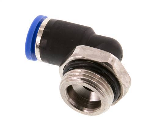 8mm x G3/8'' 90deg Winkel-Steckverschraubung mit Außengewinde Messing/PA 66 NBR kurze Hülse drehbar [2 Stück]