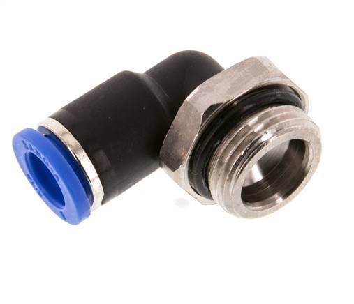 8mm x G3/8'' 90deg Winkel-Steckverschraubung mit Außengewinde Messing/PA 66 NBR kurze Hülse drehbar [2 Stück]