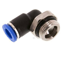 8mm x G3/8'' 90deg Winkel-Steckverschraubung mit Außengewinde Messing/PA 66 NBR kurze Hülse drehbar [2 Stück]