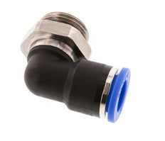 10mm x G3/8'' 90deg Winkel-Steckverschraubung mit Außengewinde Messing/PA 66 NBR kurze Hülse drehbar [2 Stück]