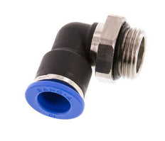 10mm x G3/8'' 90deg Winkel-Steckverschraubung mit Außengewinde Messing/PA 66 NBR kurze Hülse drehbar [2 Stück]