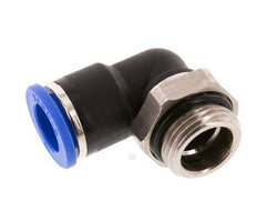 10mm x G3/8'' 90deg Winkel-Steckverschraubung mit Außengewinde Messing/PA 66 NBR kurze Hülse drehbar [2 Stück]