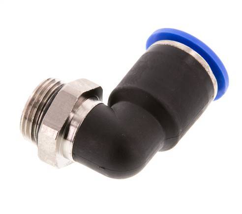 12mm x G3/8'' 90deg Winkel-Steckverschraubung mit Außengewinde Messing/PA 66 NBR kurze Hülse drehbar [2 Stück]