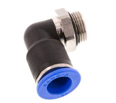 12mm x G3/8'' 90deg Winkel-Steckverschraubung mit Außengewinde Messing/PA 66 NBR kurze Hülse drehbar [2 Stück]