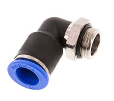 12mm x G3/8'' 90deg Winkel-Steckverschraubung mit Außengewinde Messing/PA 66 NBR kurze Hülse drehbar [2 Stück]