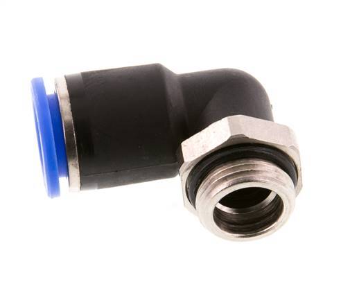 12mm x G3/8'' 90deg Winkel-Steckverschraubung mit Außengewinde Messing/PA 66 NBR kurze Hülse drehbar [2 Stück]