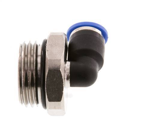 6mm x G1/2'' 90deg Winkel-Steckverschraubung mit Außengewinde Messing/PA 66 NBR kurze Hülse drehbar [2 Stück]