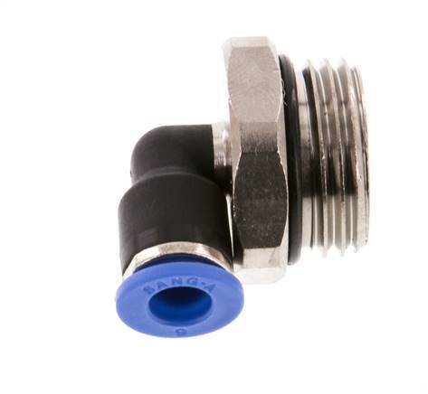 6mm x G1/2'' 90deg Winkel-Steckverschraubung mit Außengewinde Messing/PA 66 NBR kurze Hülse drehbar [2 Stück]