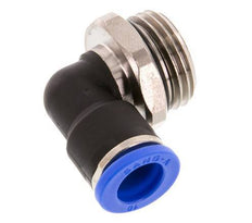10mm x G1/2'' 90deg Winkel-Steckverschraubung mit Außengewinde Messing/PA 66 NBR kurze Hülse drehbar [2 Stück]