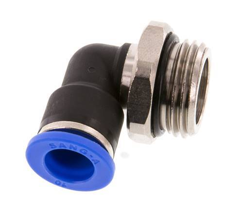 10mm x G1/2'' 90deg Winkel-Steckverschraubung mit Außengewinde Messing/PA 66 NBR kurze Hülse drehbar [2 Stück]