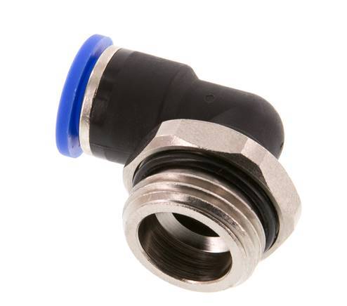 10mm x G1/2'' 90deg Winkel-Steckverschraubung mit Außengewinde Messing/PA 66 NBR kurze Hülse drehbar [2 Stück]