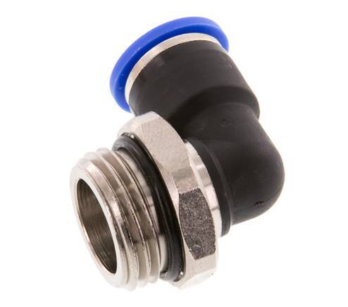 10mm x G1/2'' 90deg Winkel-Steckverschraubung mit Außengewinde Messing/PA 66 NBR kurze Hülse drehbar [2 Stück]