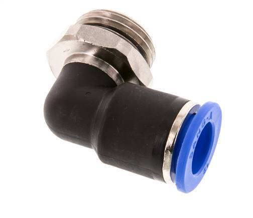 12mm x G1/2'' 90deg Winkel-Steckverschraubung mit Außengewinde Messing/PA 66 NBR kurze Hülse drehbar [2 Stück]