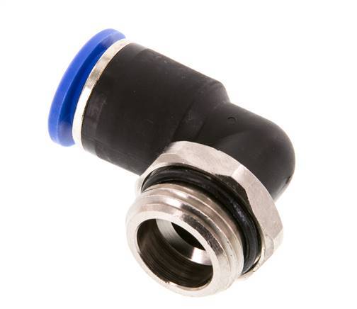 12mm x G1/2'' 90deg Winkel-Steckverschraubung mit Außengewinde Messing/PA 66 NBR kurze Hülse drehbar [2 Stück]