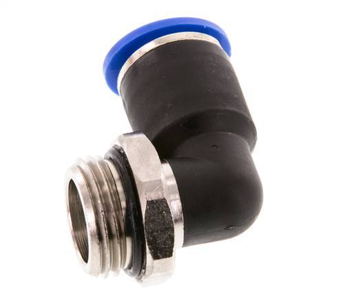 12mm x G1/2'' 90deg Winkel-Steckverschraubung mit Außengewinde Messing/PA 66 NBR kurze Hülse drehbar [2 Stück]