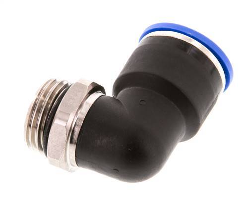16mm x G1/2'' 90deg Winkel-Steckverschraubung mit Außengewinde Messing/PA 66 NBR kurze Hülse drehbar
