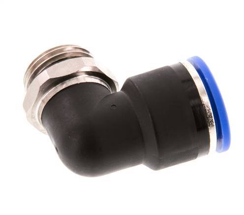 16mm x G1/2'' 90deg Winkel-Steckverschraubung mit Außengewinde Messing/PA 66 NBR kurze Hülse drehbar
