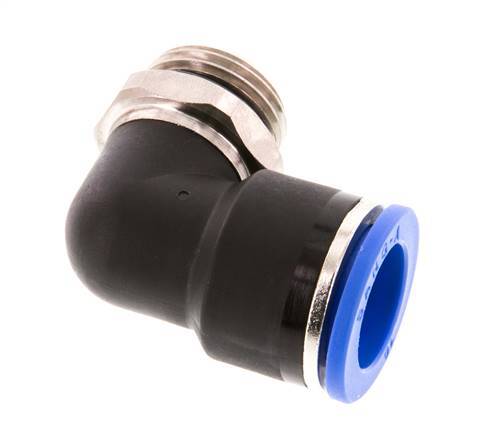 16mm x G1/2'' 90deg Winkel-Steckverschraubung mit Außengewinde Messing/PA 66 NBR kurze Hülse drehbar
