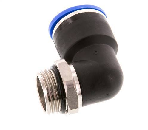 16mm x G1/2'' 90deg Winkel-Steckverschraubung mit Außengewinde Messing/PA 66 NBR kurze Hülse drehbar