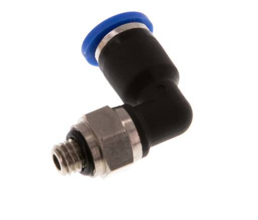 4mm x M 5 90Grad Winkel-Steckverschraubung mit Außengewinde Messing/PA 66 NBR drehbar [2 Stück]