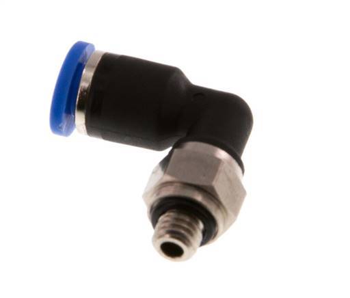 4mm x M 5 90Grad Winkel-Steckverschraubung mit Außengewinde Messing/PA 66 NBR drehbar [2 Stück]