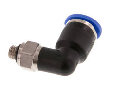 6mm x M 5 90Grad Winkel-Steckverschraubung mit Außengewinde Messing/PA 66 NBR drehbar [2 Stück]