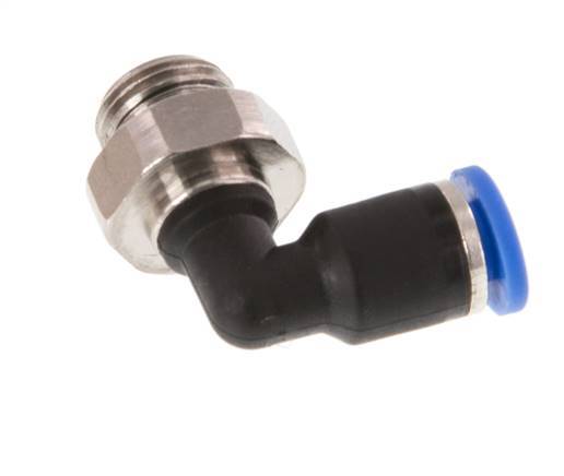 4mm x G1/8'' 90deg Winkel-Steckverschraubung mit Außengewinde Messing/PA 66 NBR drehbar [2 Stück]
