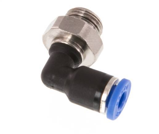 4mm x G1/8'' 90deg Winkel-Steckverschraubung mit Außengewinde Messing/PA 66 NBR drehbar [2 Stück]