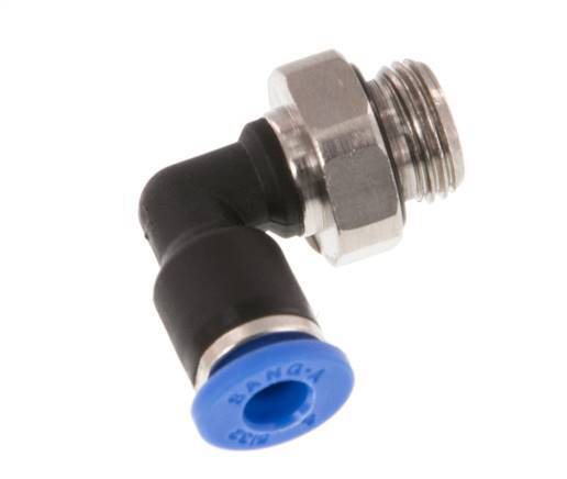 4mm x G1/8'' 90deg Winkel-Steckverschraubung mit Außengewinde Messing/PA 66 NBR drehbar [2 Stück]