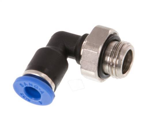 4mm x G1/8'' 90deg Winkel-Steckverschraubung mit Außengewinde Messing/PA 66 NBR drehbar [2 Stück]