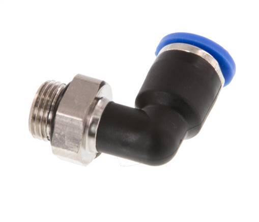 6mm x G1/8'' 90deg Winkel-Steckverschraubung mit Außengewinde Messing/PA 66 NBR drehbar [2 Stück]