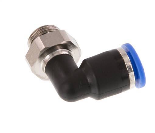 6mm x G1/8'' 90deg Winkel-Steckverschraubung mit Außengewinde Messing/PA 66 NBR drehbar [2 Stück]