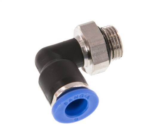 6mm x G1/8'' 90deg Winkel-Steckverschraubung mit Außengewinde Messing/PA 66 NBR drehbar [2 Stück]